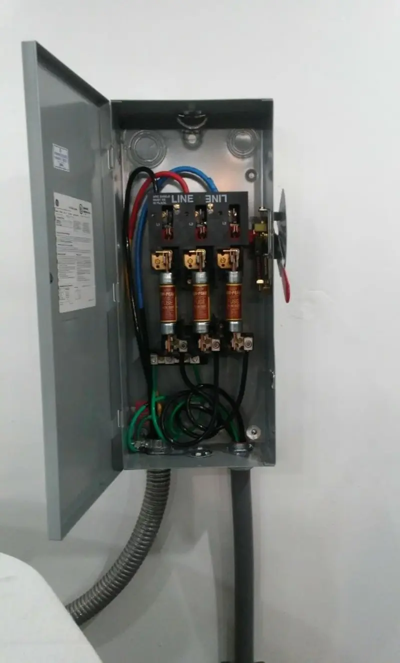 Three-phase disconnect switch installed for Electrical Wiring & Rewiring in Shackle Island