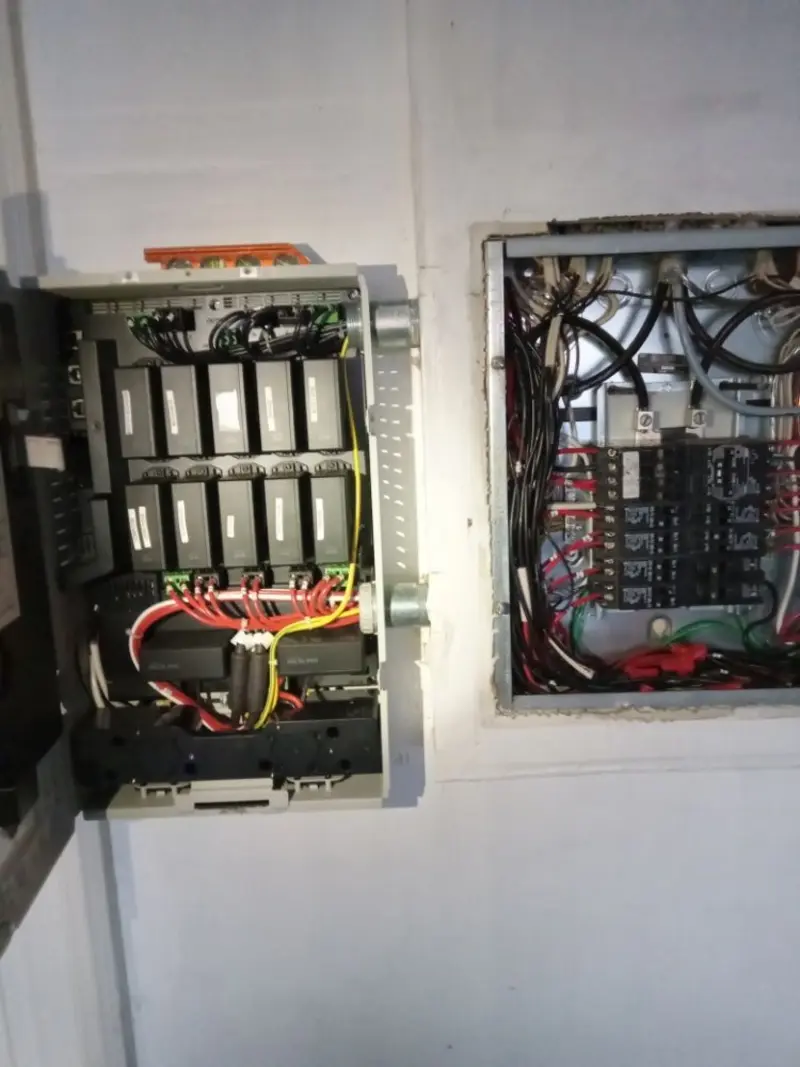 Electrical panel upgrade completed for Security Camera Wiring in Shackle Island